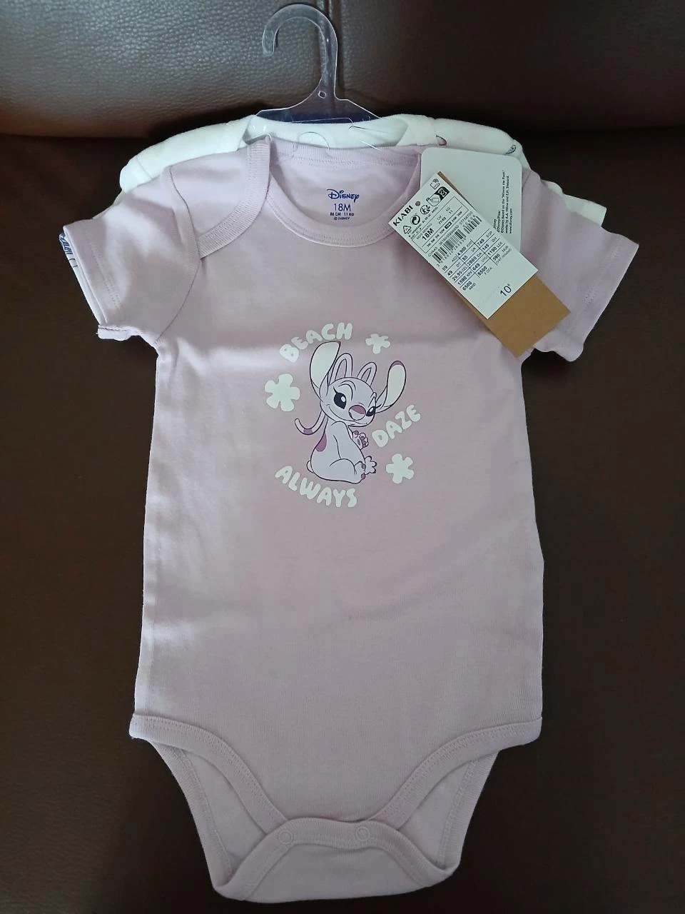 lot deux bodies manches courtes stitch disney 81 cm 18 mois